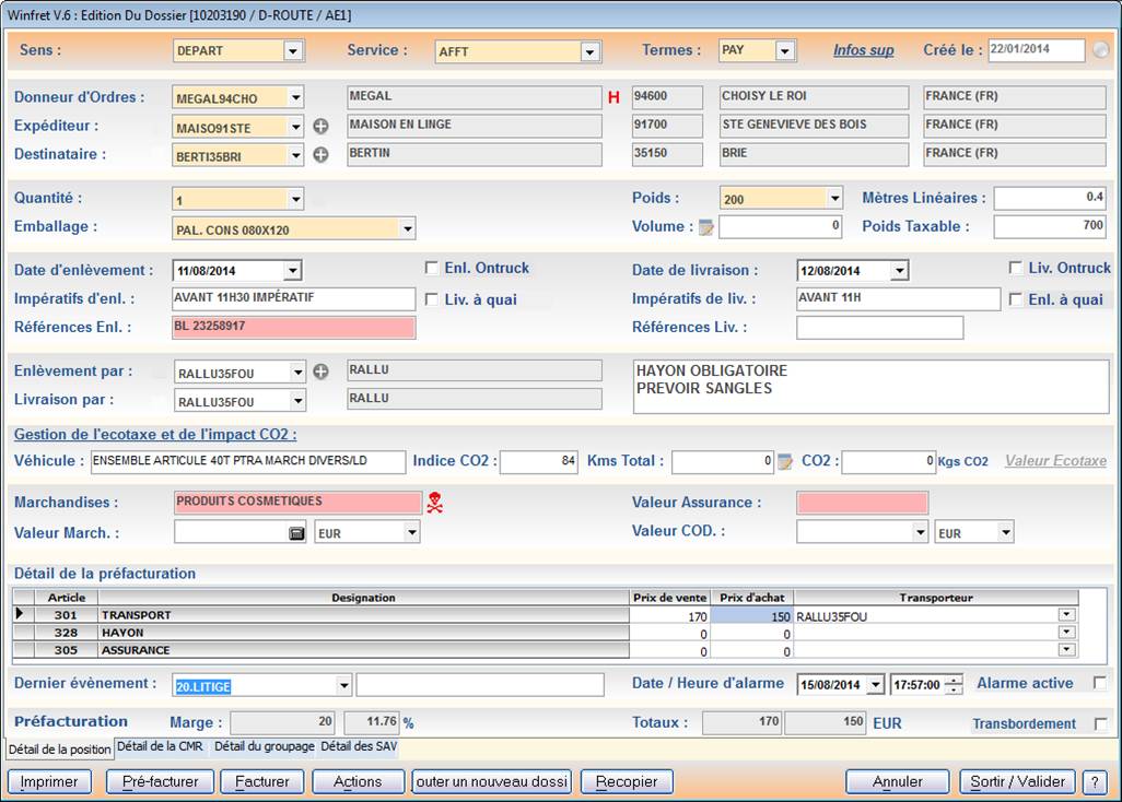 Logiciel Transport  – ERP Exploitation Transport